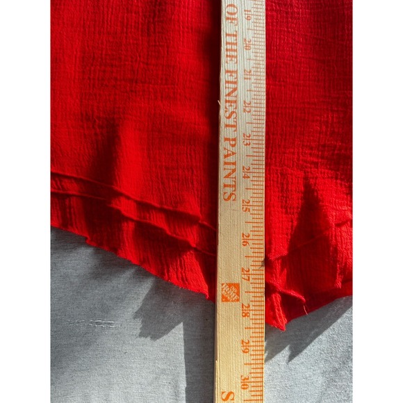 Soft Surroundings Women's Size XS Red Gauze 3/4 Sleeve Tunic Lightweight - Picture 9 of 9